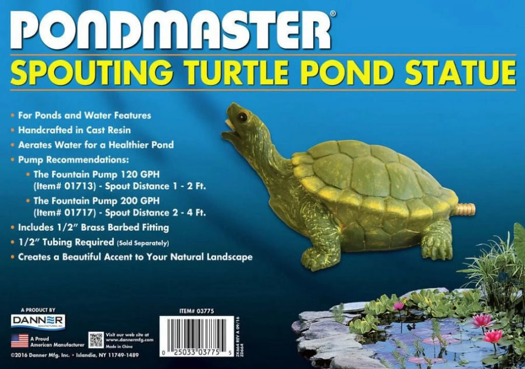 Resin x 3.6"W Spitter 9"L 5.6"H x Pondmaster Turtle