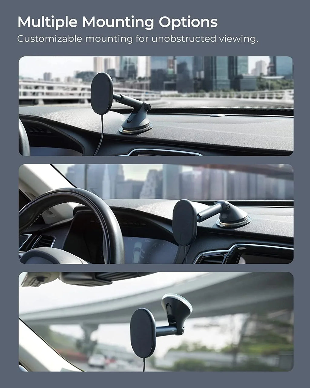 Black, & Mount, Wireless Windshield MagSafe Velox Magnetic Charging iOttie Plastic Dash Compatible
