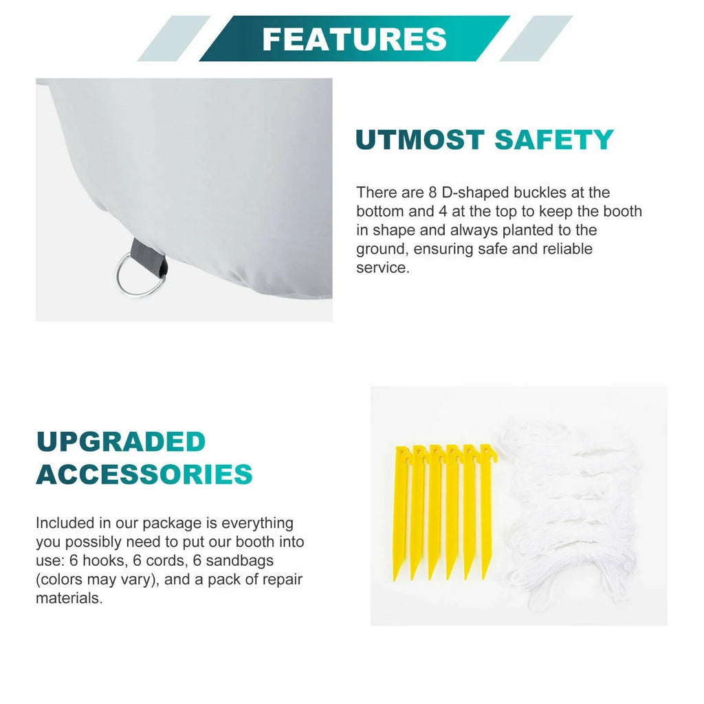 Booth Tent 2 for Inflatable Painting Blowers Car With Paint Car Garage 28x15x10Ft WGIA w/Blowers