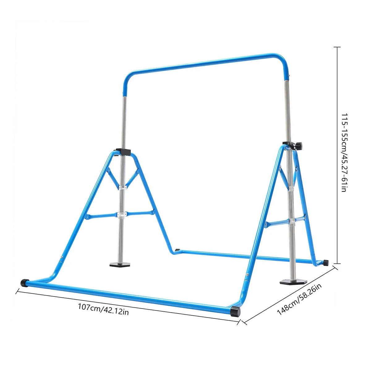 Junior Gym Max Horizontal Training For Adjustable Kids ZhdnBhnos Load Gymnastics Bar Blue Folding Home 100kg/220.5lbs Bar