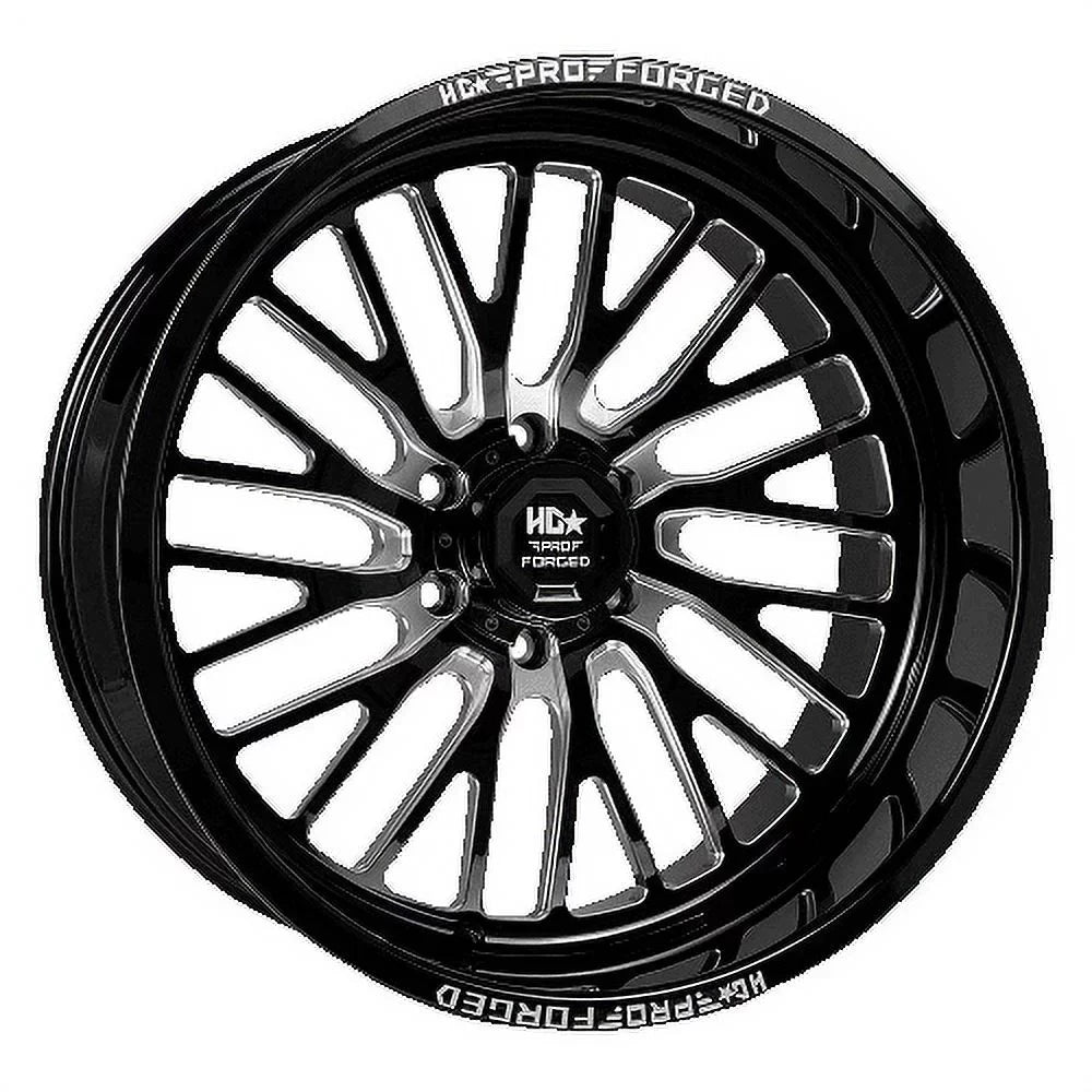 PRO Black 7 LUXXX Milled 122.1CB LHD -76ET SENTRY Gloss Wheel HD 24X14 FORGED 6X139.7