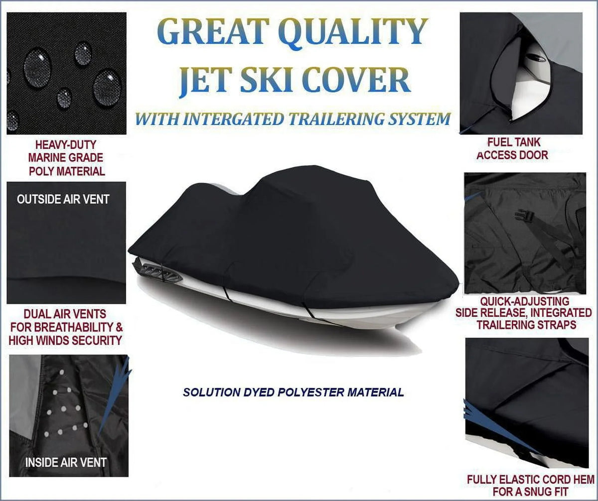 Watercraft Sea-Doo Doo 600D PWC Jet Cover BLACK SKI for Cover Sea GTS Ski Ski Cover JET Compatible Inter PWC 2000 2001 Jet
