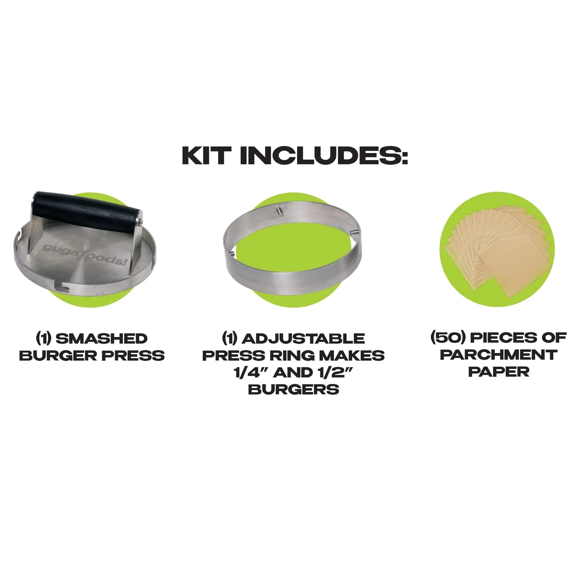 Maker, Patty Kit, Steel Burger Hamburger Foods Adjustable Guga Stainless Press Smashed