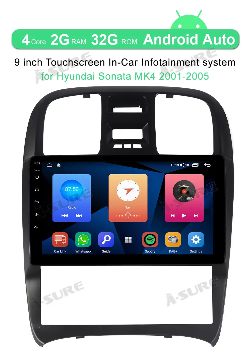 2001-2005 for Car Hyundai Srereo Wireless 2+32G Player Sonata CarPlay Android 11