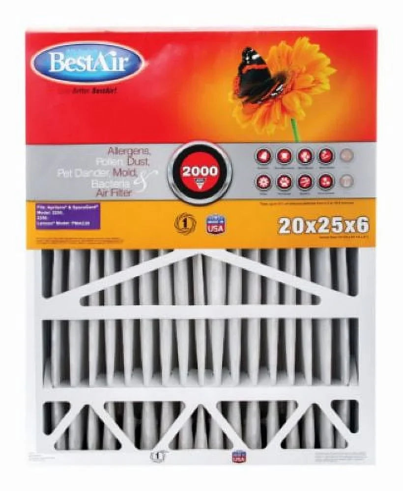 16" Air BA2-1625-8 Pre-Pleat Best 12 MERV 25" x Inch Air 8 x - of Filter 2" Quantity Pro