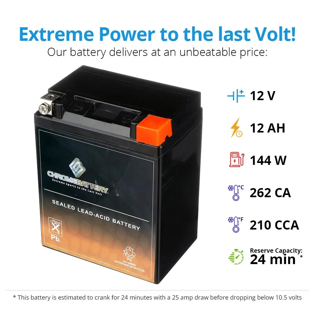 Battery 1980 D Chrome Motorcycle 500Cc Honda Ytx14Ahl-Bs Cx500 T C Battery For