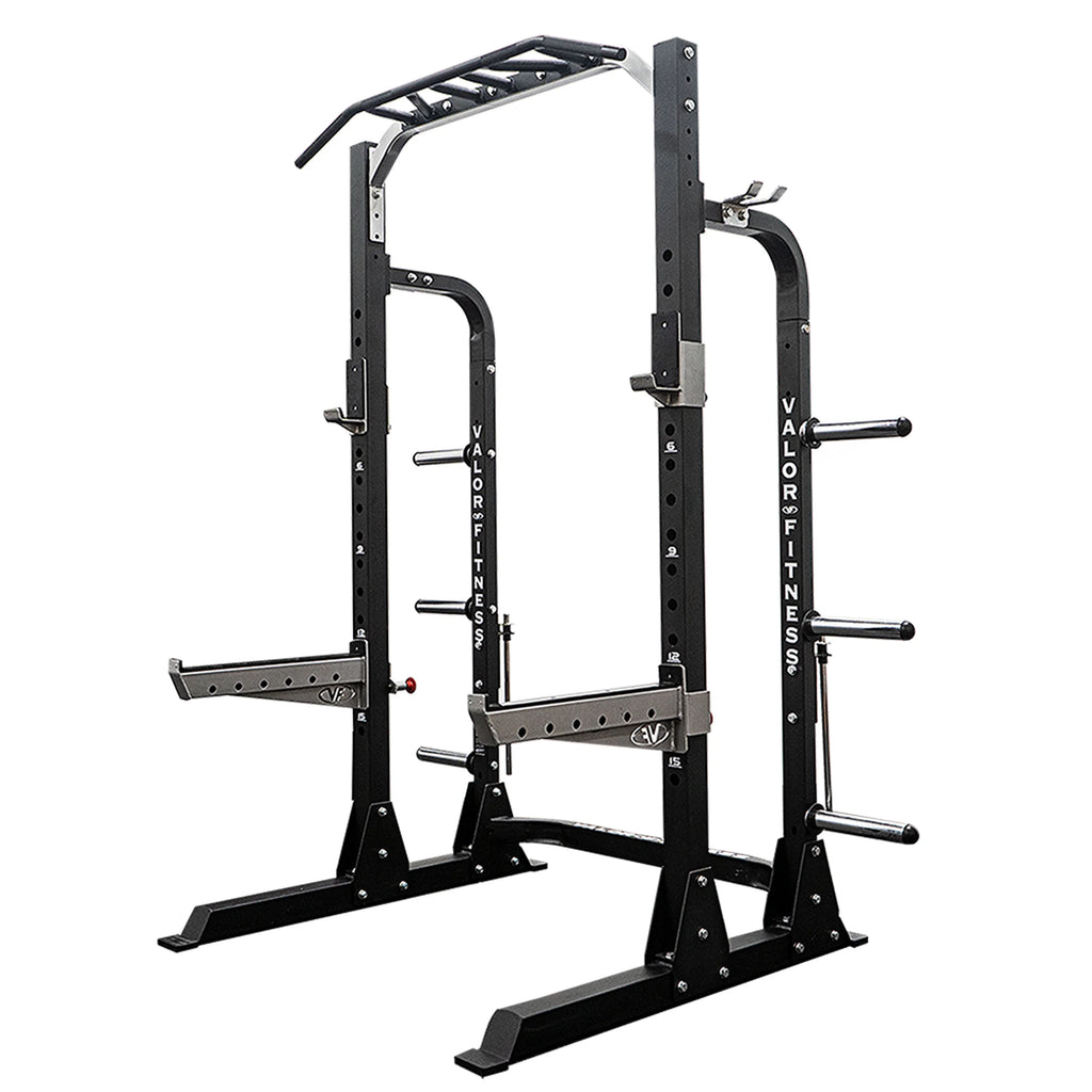 Squat Resistance 5 – -BD-58 Machine and Position Half Up Pegs Storage, Station Multi-Grip Fitness lbs – Equipment Power 1000 Adjustable Rack Height, Plate Max Valor Rack & Band – Bar Pull -