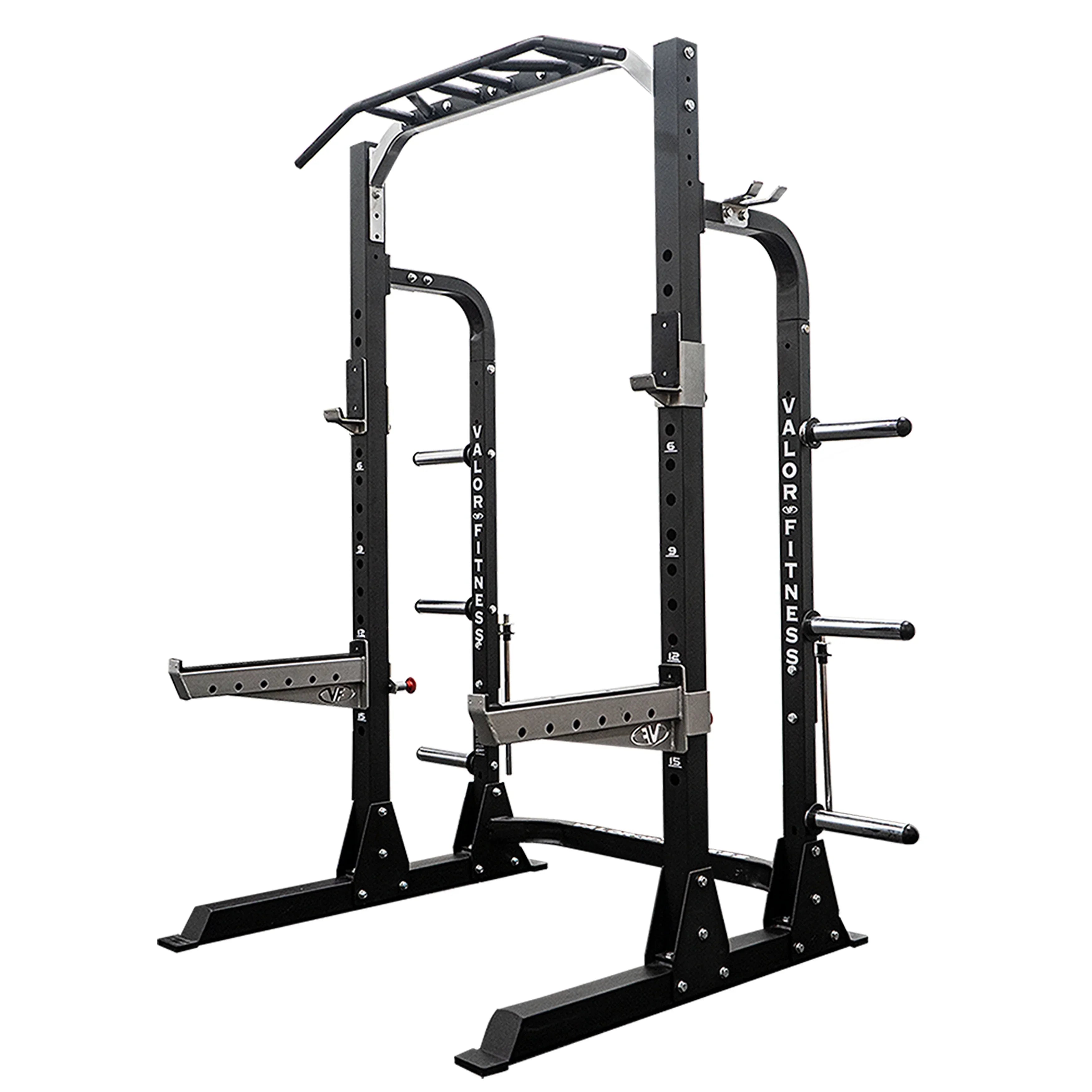 Squat Resistance 5 – -BD-58 Machine and Position Half Up Pegs Storage, Station Multi-Grip Fitness lbs – Equipment Power 1000 Adjustable Rack Height, Plate Max Valor Rack & Band – Bar Pull -
