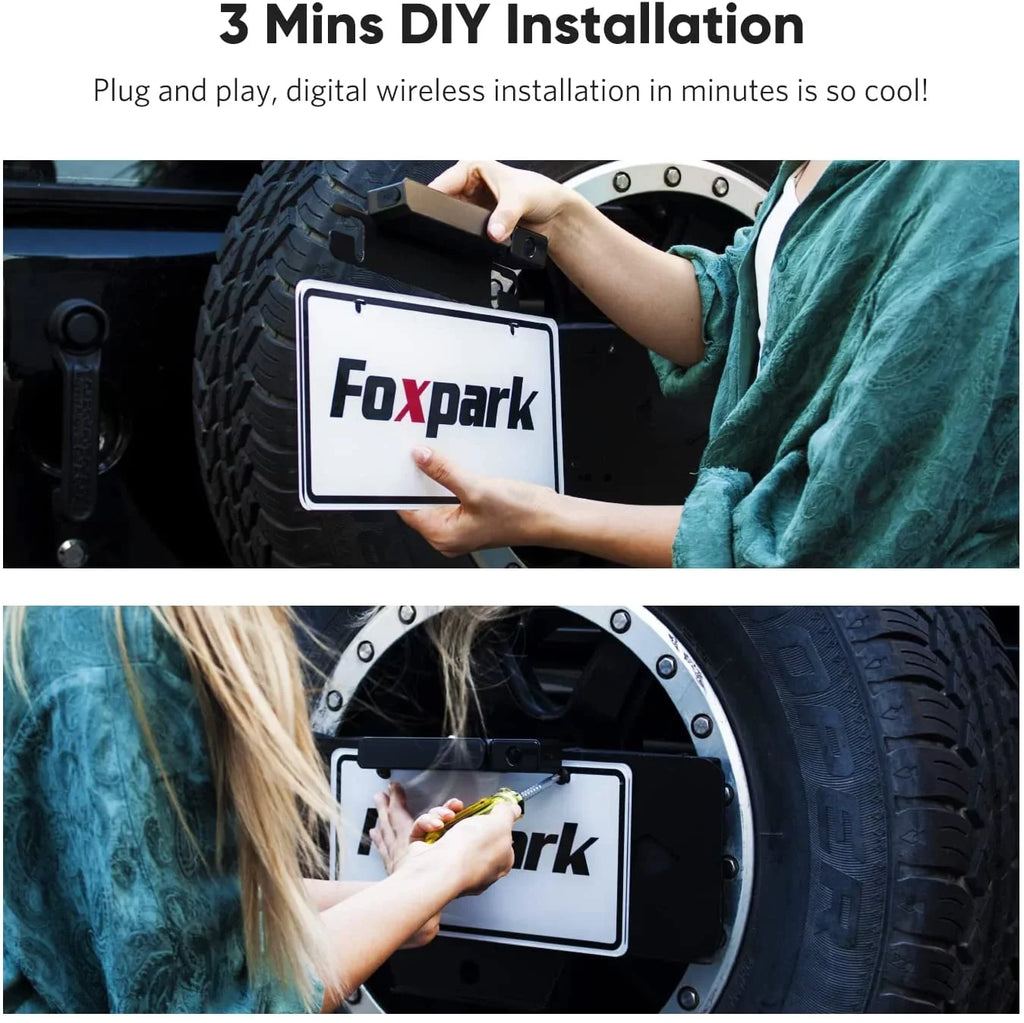 Camera Dual Rear Foxpark Five-Wheeled System Dual Camera Motorhome Solar for Backup Up Campervans, for View 1080P Reverse with Trailer RV Camera Back Camera