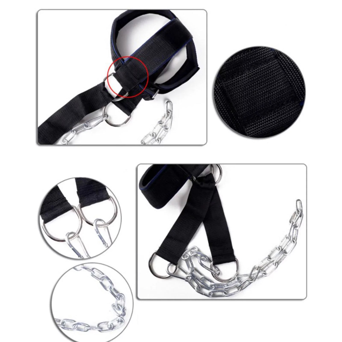 Exercise Exerciser Boxing Lifting Chain Strap Strength for MMA Head Neck Workout Neck Strengthener Belt Fitness Harness Weight Steel Head Strong