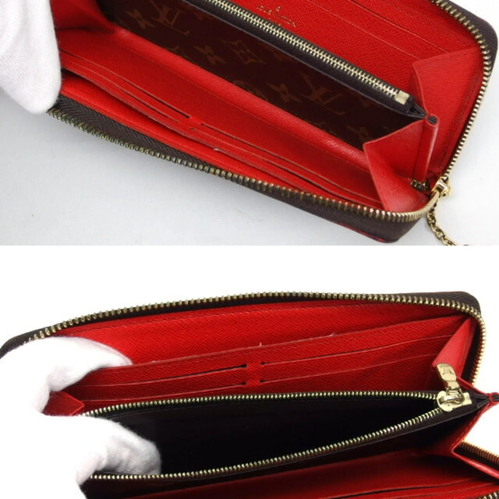 Louis Pre-Owned Clemence Long (Good) Monogram Vuitton Wallet Red Wallet M62940