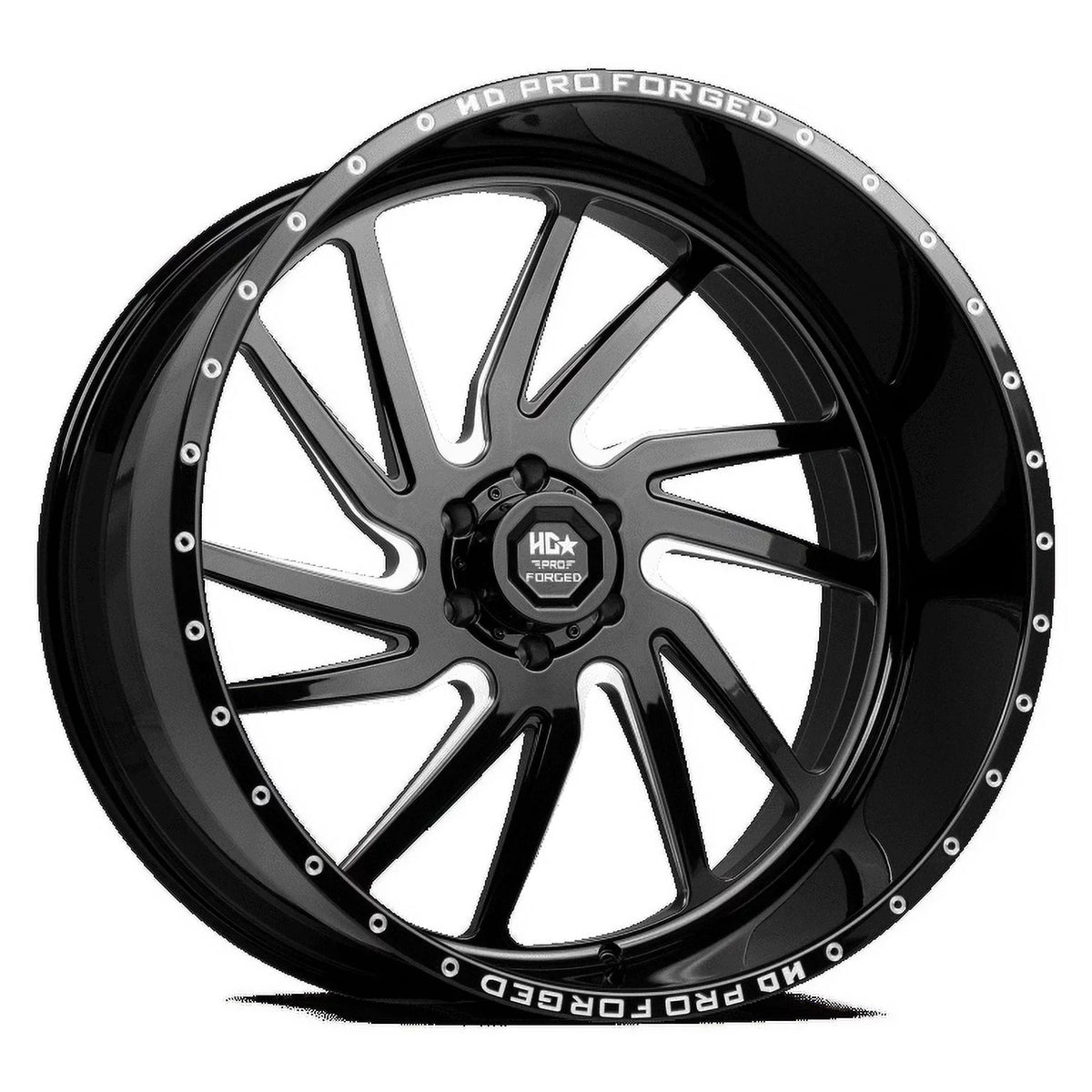 122.1CB Black LHD FORGED PRO LUXXX 22X12 8X165 HD Wheel HORNET Gloss -44ET Milled 1