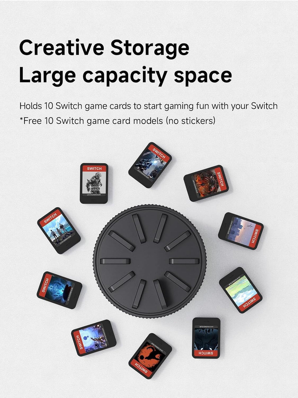 Black Card Storage 10 Switch, Rotating Case Case Vita, Game Slots, PS Nintendo with Game for Card