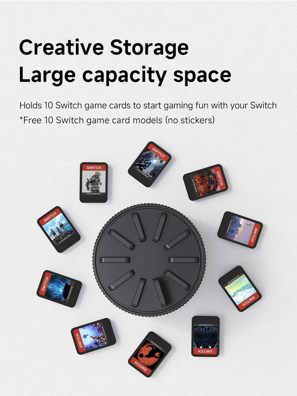 Black Card Storage 10 Switch, Rotating Case Case Vita, Game Slots, PS Nintendo with Game for Card