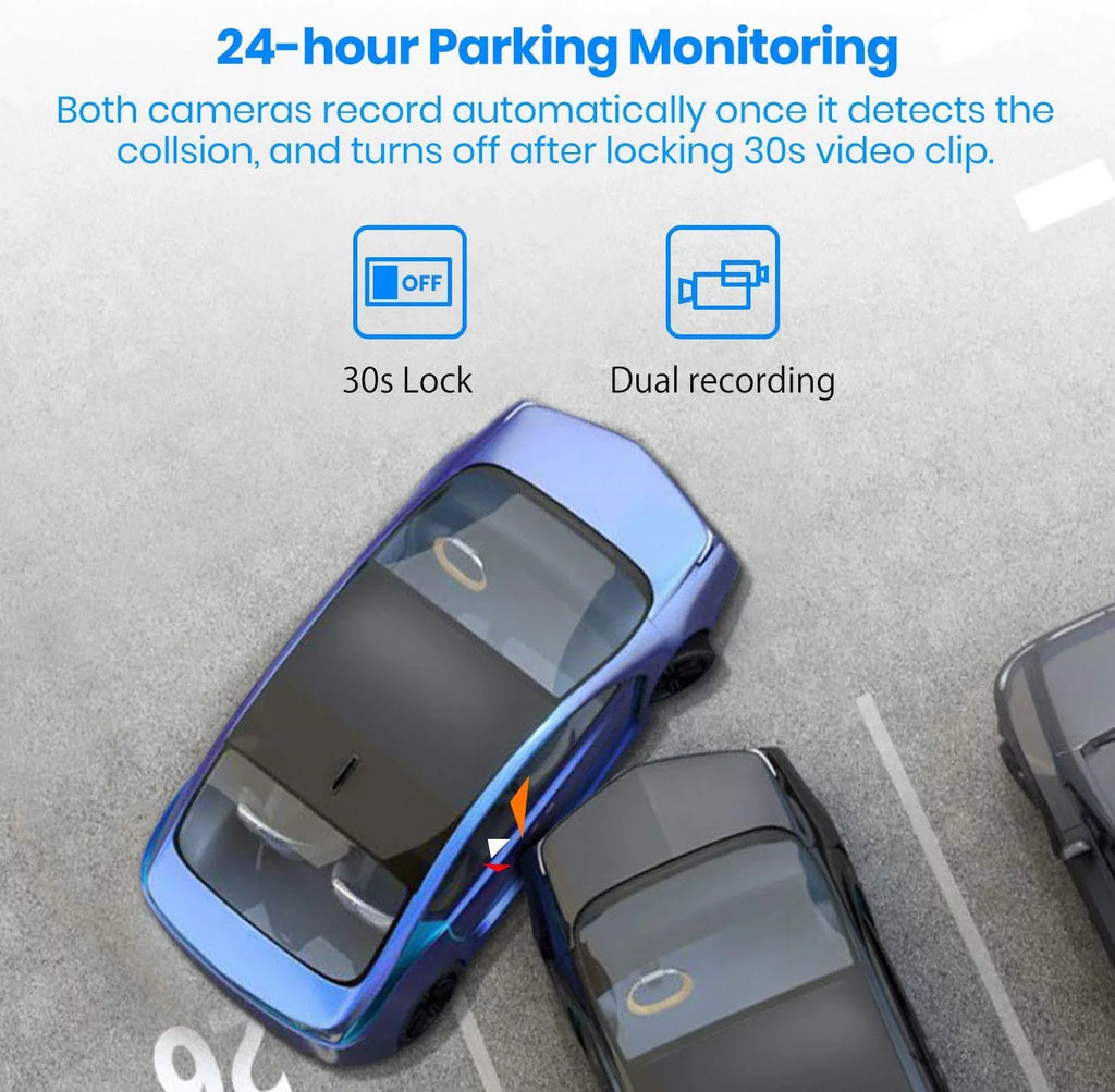 Recorder Dash Dual Smart HD Full Rear Screen Camera Touch View Cam Driving 9.35inch Mirror Backup Auto-Vox Reverse