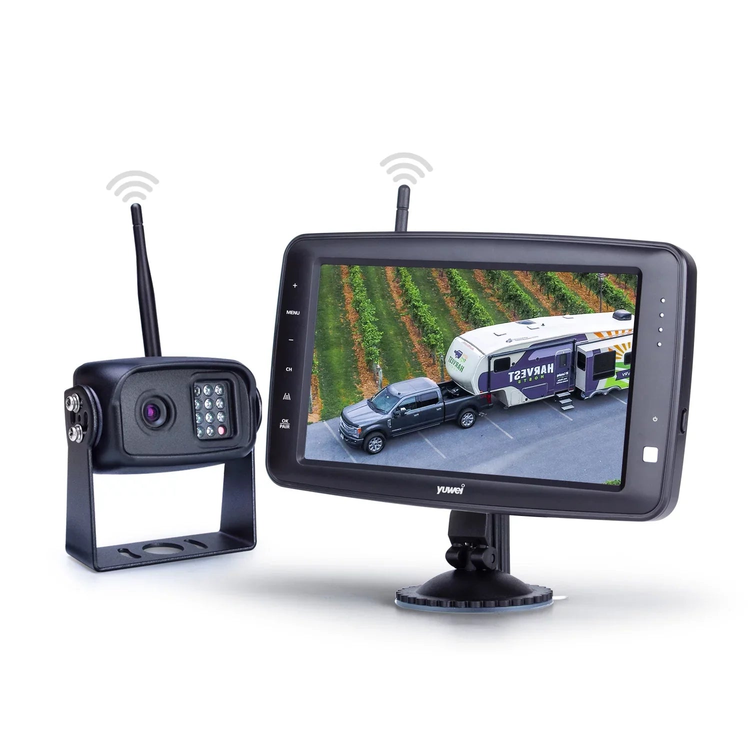 Parking Monitor Backup Split-View Safety Wireless with YW97111 Camera for Yuwei 7-inch Better