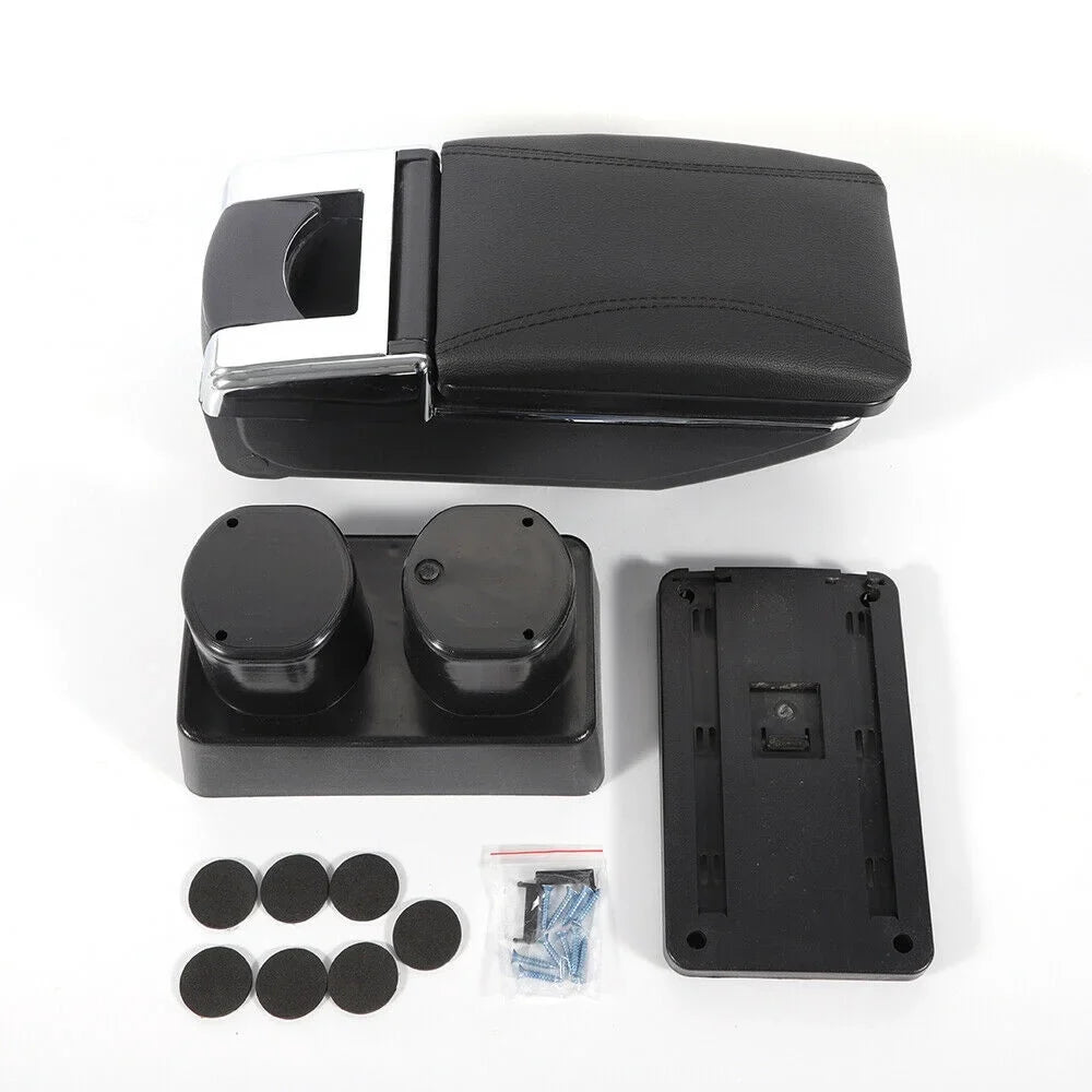 Nissan Case Box Tiida Central Rotatable Armrest Container Versa YIYIBYUS 2007-2011 Center Console Leather Black for Storage Car