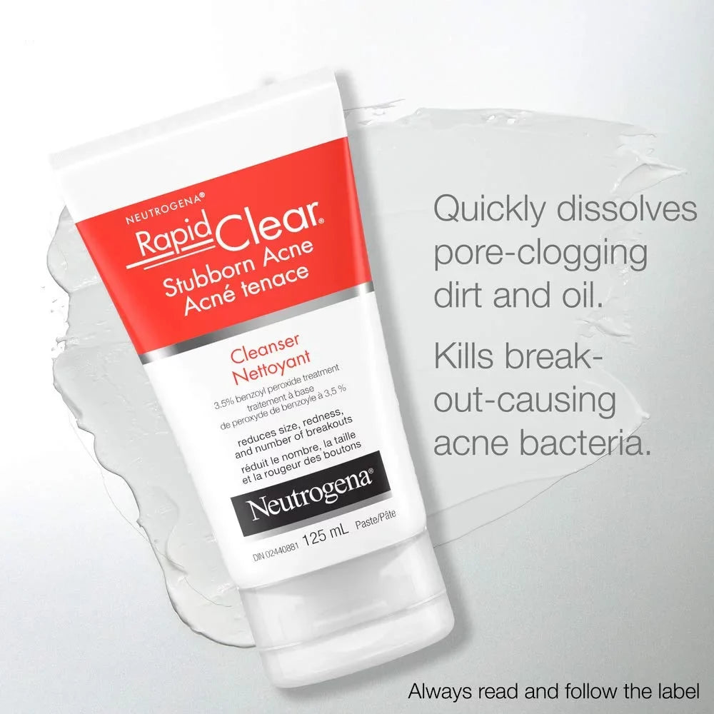 Milliliters Acne Cleanser, 125 Acne Rapid Neutrogena Stubborn Clear Neutrogena